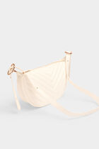 Quilted half moon bag white women