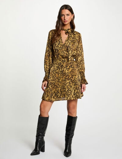 Satin short dress multicolor women