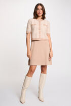 2-in-1 short dress taupe women