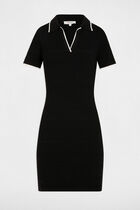 Robe tricot courte ajustée noir femme