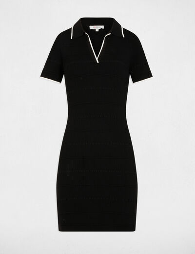 Fitted mini knitted dress black women