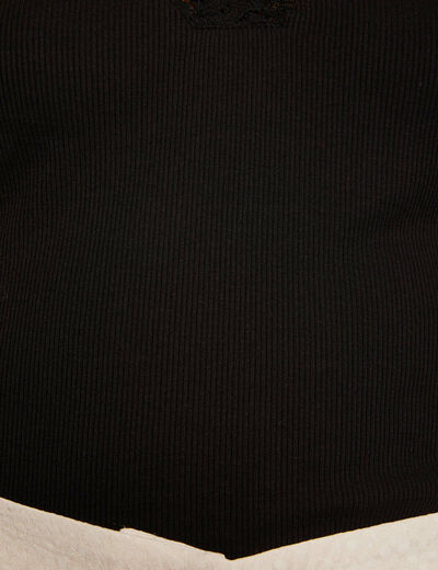 Short-sleeved t-shirt with lace black women