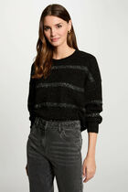 Jumper round neck sequins black women