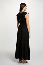 Long dress with V-neck black women