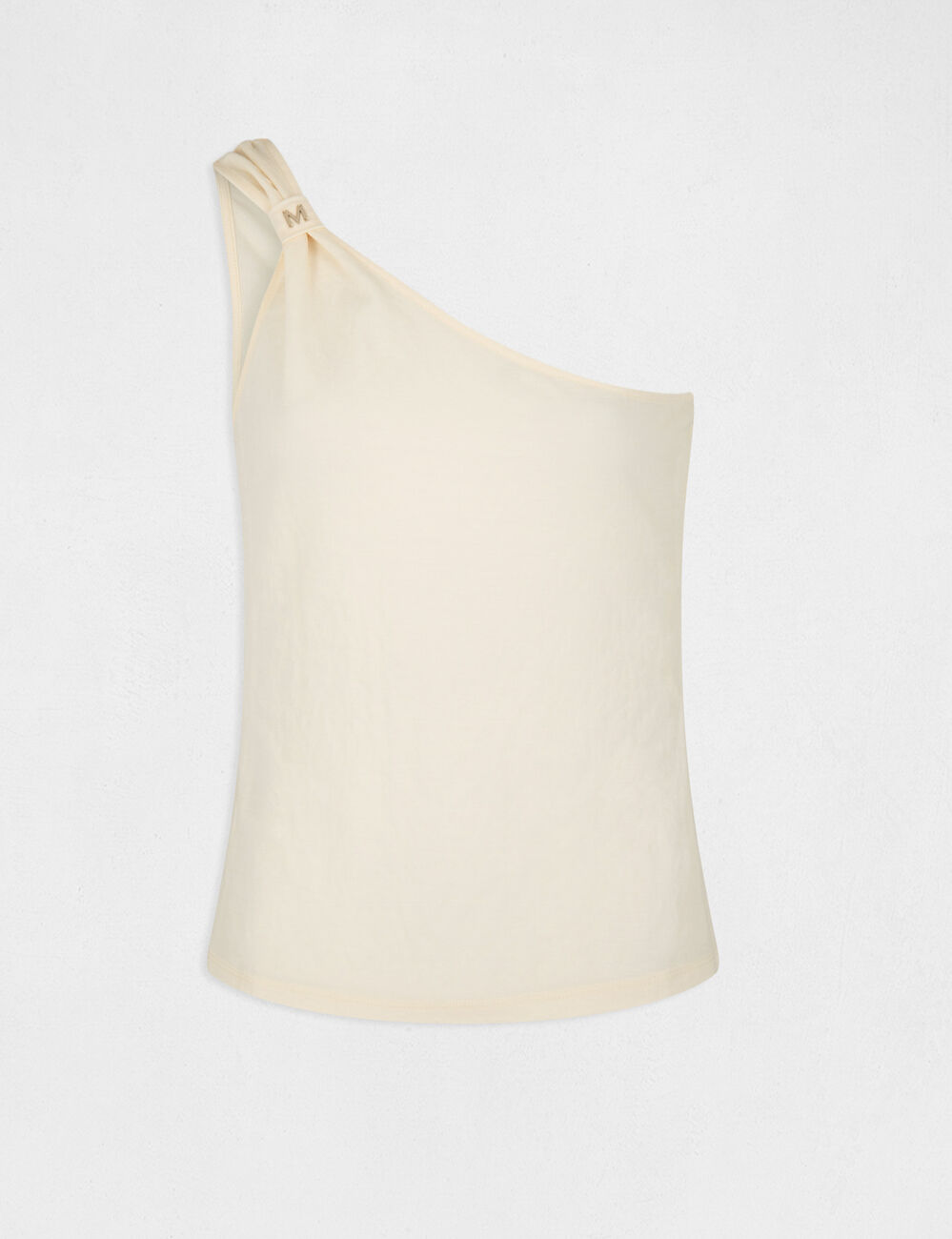 T-shirt with asymmetrical sleeves medium ecru women