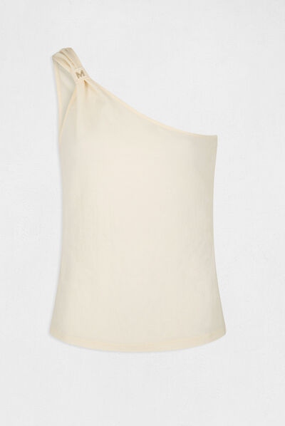 T-shirt with asymmetrical sleeves medium ecru ladies'