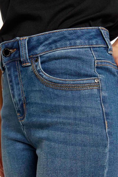 High-waisted slim jeans stone denim ladies'