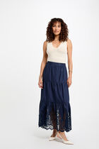 Top maille col en V ivoire femme