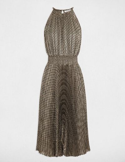 Printed waisted maxi dress multicolored women