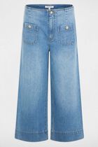 Wide-leg high-waisted jeans denim stone women