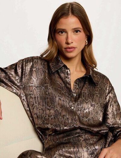 chemise satinee python multicolore femme multicolor women