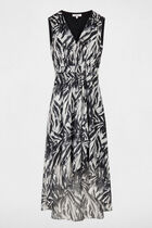 Robe longue cintrée imprimée multico femme