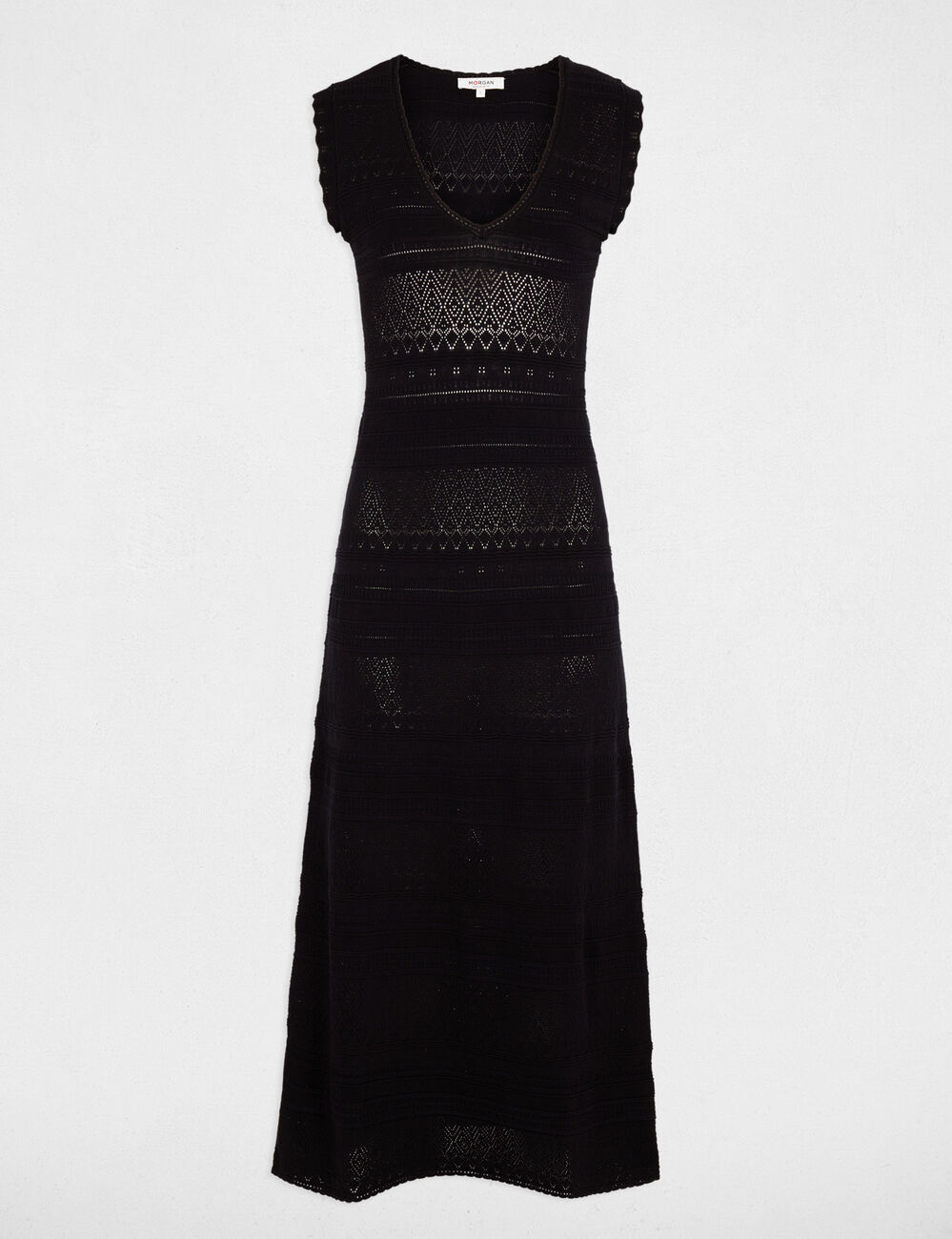 Fitted maxi knitted dress navy blue women