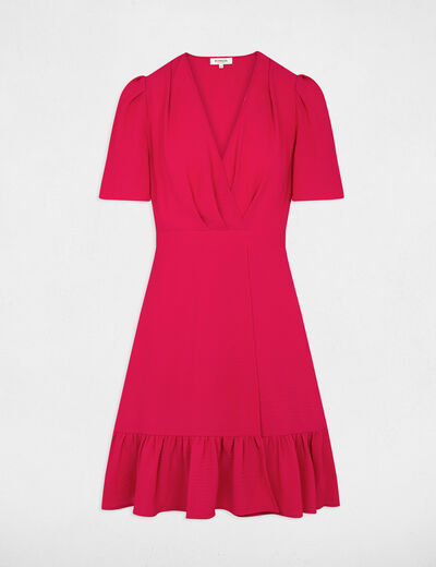 Loose mini dress with ruffles medium pink ladies'