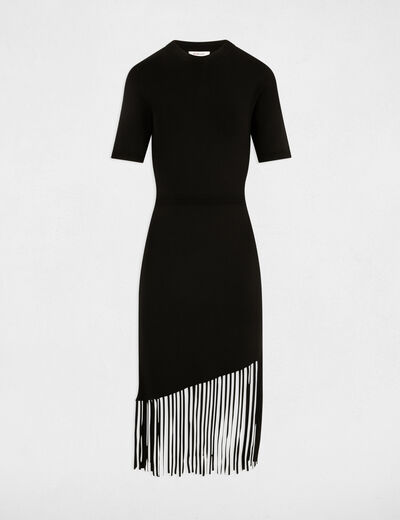 Fitted mini knitted dress black women