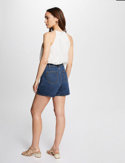 Top with halter neck ecru women