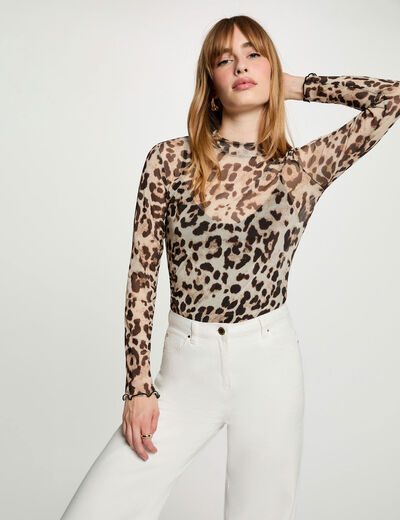 High neck t-shirt multicolor women