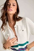 Cardigan lapel collar multicolor women