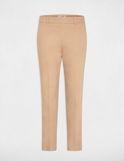 Cropped cigarette trousers beige ladies'
