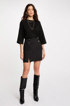 Mini skirt with buttons black women