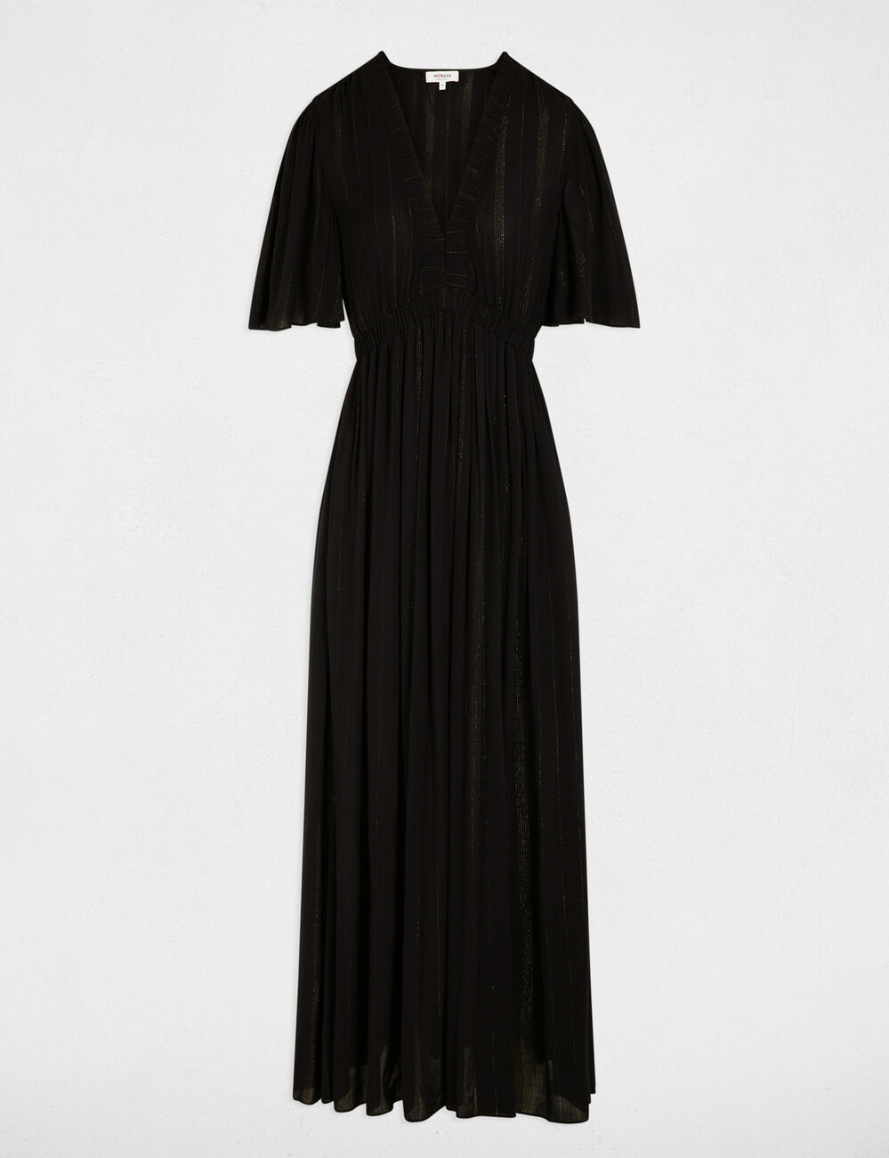 Long dress with v-neck navy blue women