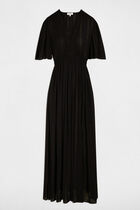 Long dress with v-neck navy blue women
