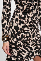 Robe courte ajustée imprimée multicolore femme