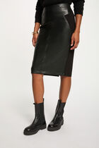 Jupe ajustée similicuir noir femme