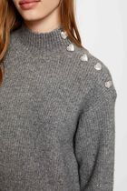 Jumper dress high collar anthracite grey women