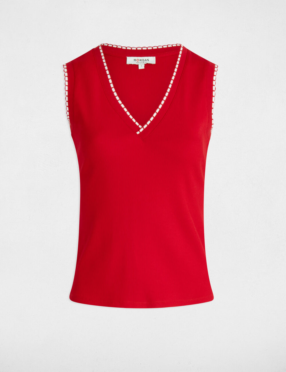 Sleeveless vest top red women