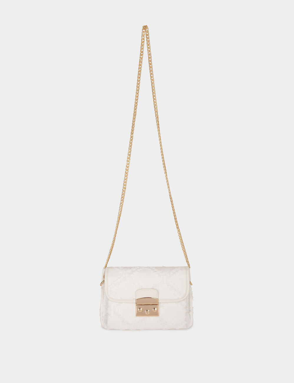 Clutch bag with fringes ivory women