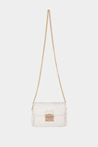Clutch bag with fringes ivory women