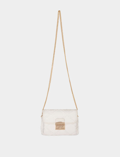 Clutch bag with fringes ivory women