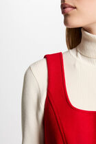 Mini zipped pinafore dress red women