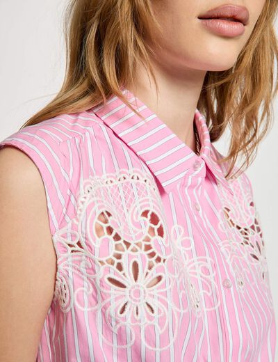 Sleeveless tie-front shirt pink women