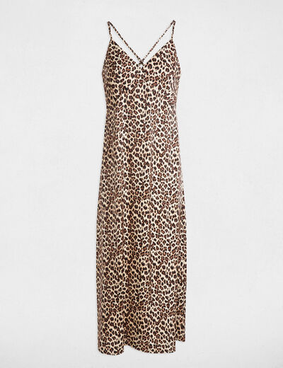 Printed straight midi dress multicolor women