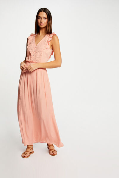 Loose maxi skirt with elasticised waist medium pink ladies'