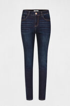 High-waisted slim jeans raw denim women