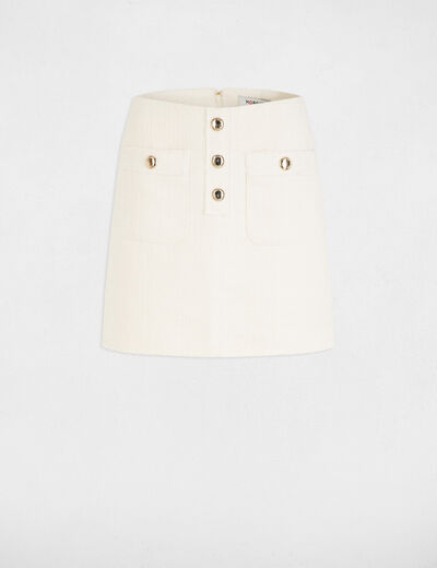 Mini tweed skirt ivory women
