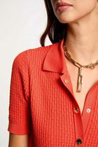 Cardigan short sleeves dark orange women