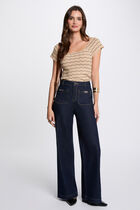 Short-sleeved jumper beige women
