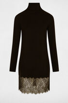 Fitted mini knitted dress black women