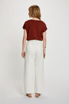 Oversized V-neck sweater cognac brown women