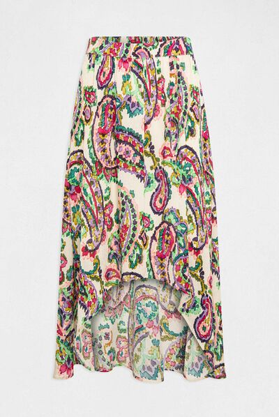Printed A-line asymmetrical skirt multico ladies'