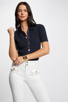 Cardigan short sleeves navy blue women
