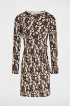 Printed fitted mini dress multicolor women