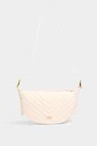 Quilted half moon bag white women