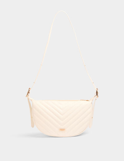 Quilted half moon bag white women