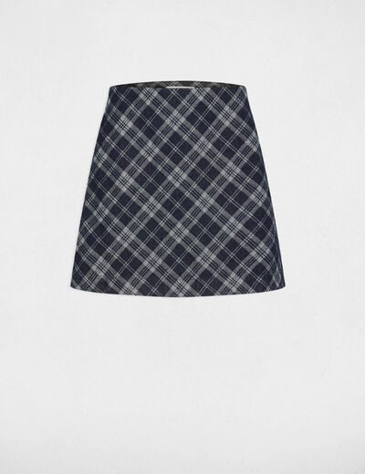 Short A-line skirt raw denim women