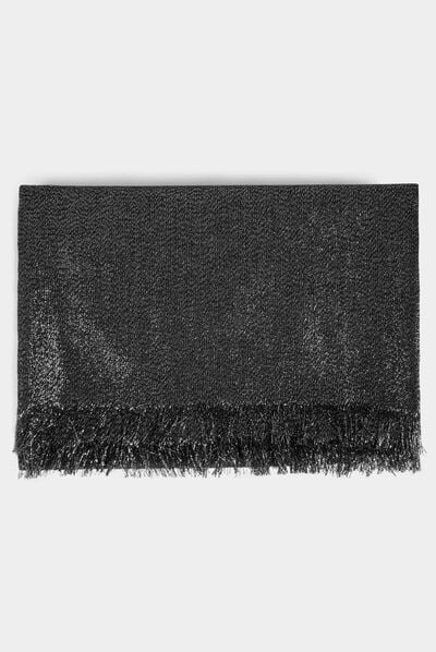 Scarf with metallised threads silver ladies'
